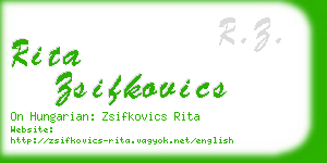 rita zsifkovics business card